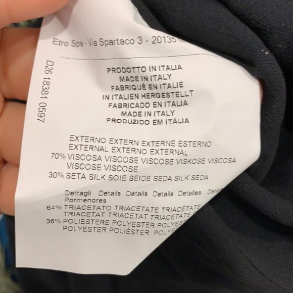 Etro Velvet Patterned Shift Dress Size 40 - Picture 8 of 8